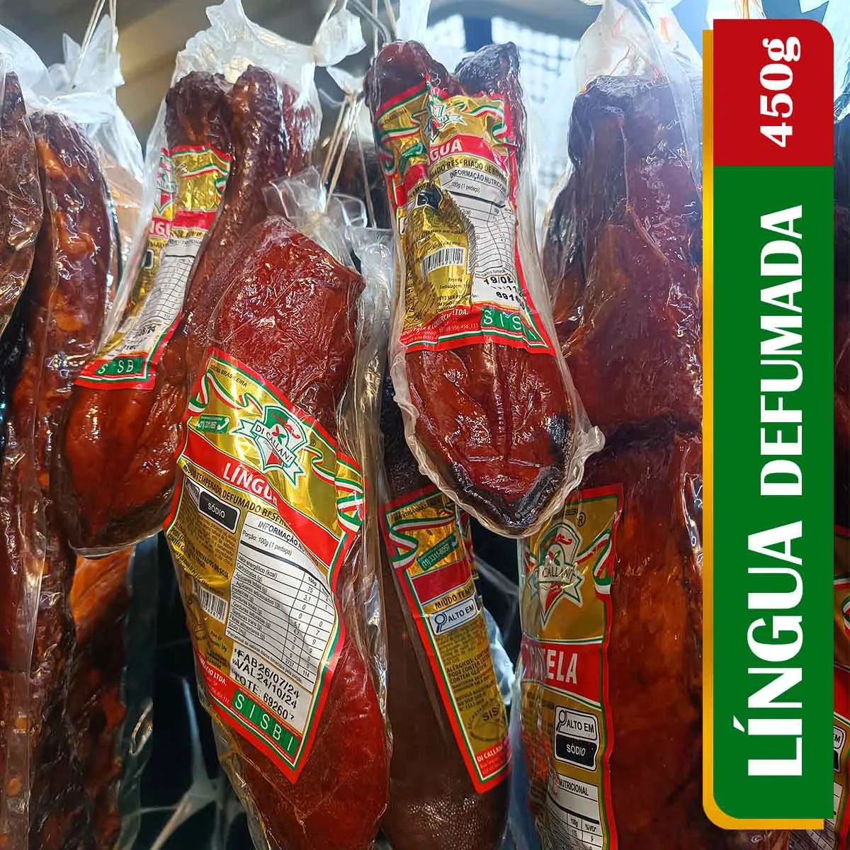 Língua Bovina Defumada 450g - Empório Ditalia