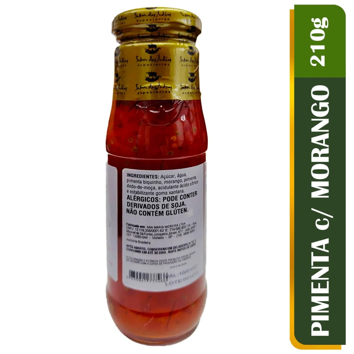 Chutney de Morango com pimenta 210g - Agridoce Gourmet Sabor das Indias