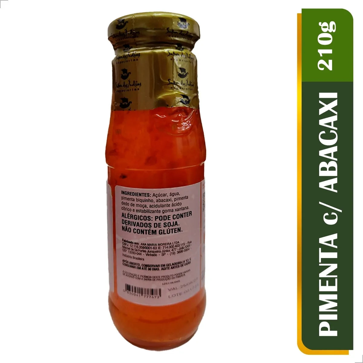 Chutney de Pimenta com Abacaxi - 210g Sabor das Indias